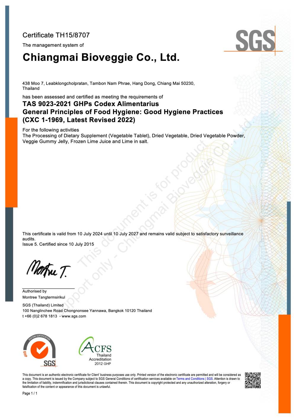 GHPs CMB - EXP 100727