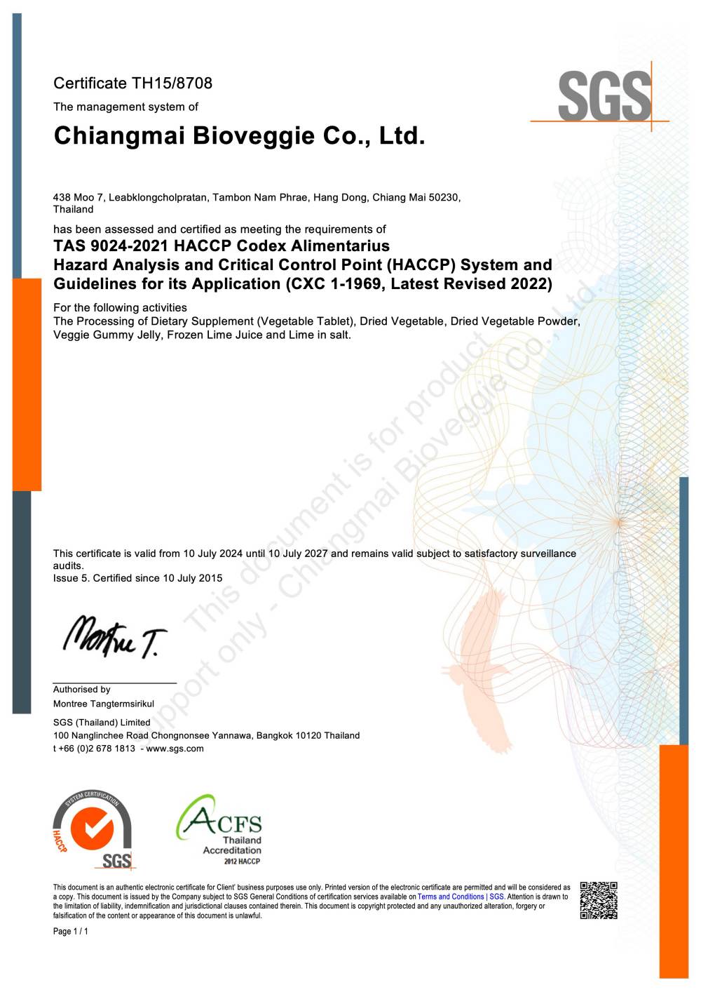 HACCP CMB - EXP 100727